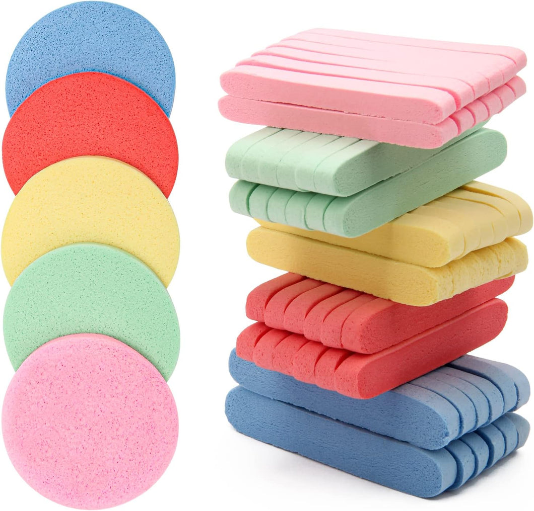 Color Pop Facial Sponges - Compressed  Facial Sponges - 12 Pack